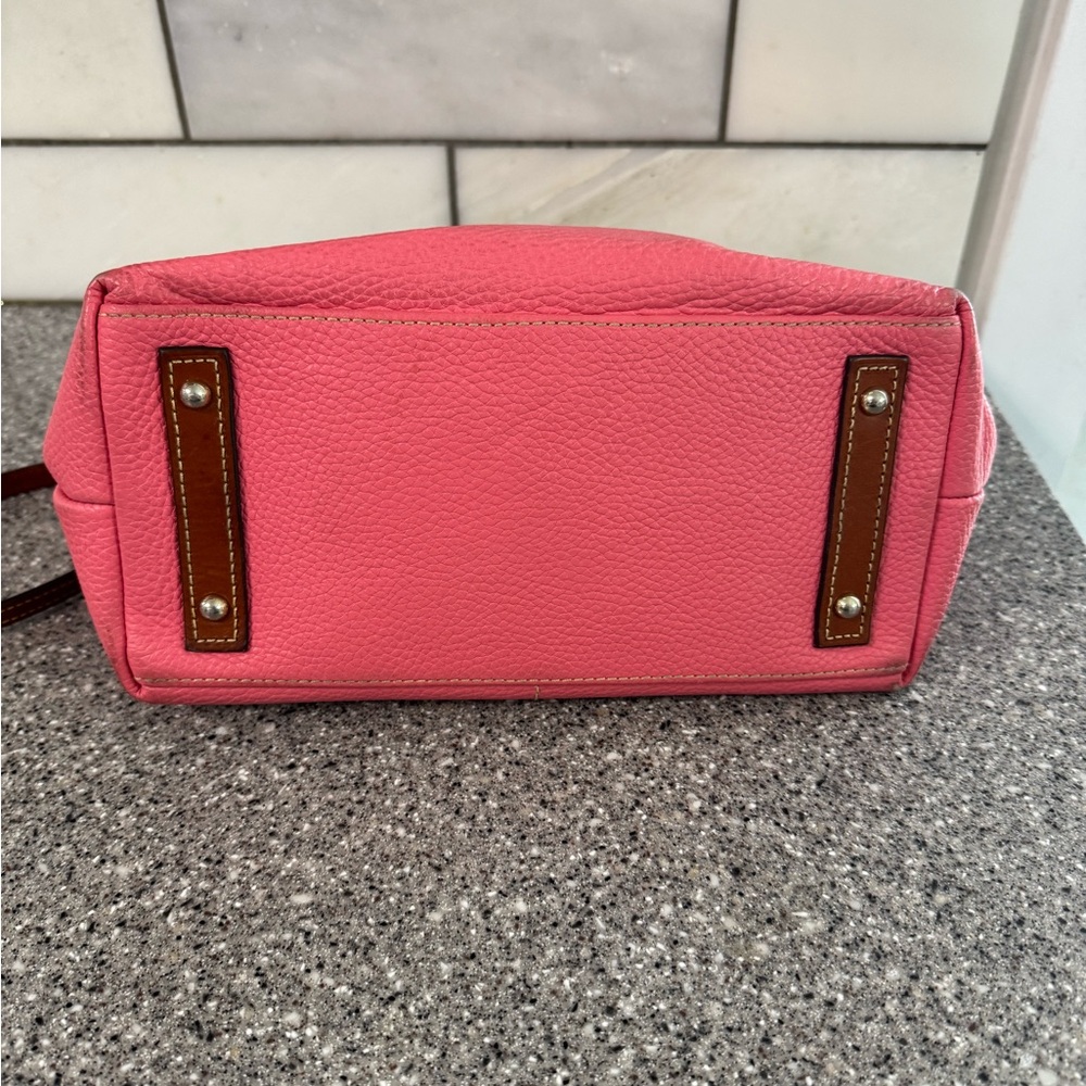 Dooney & Bourke Pink Satchel with Brown Accents - Picture 4 of 11